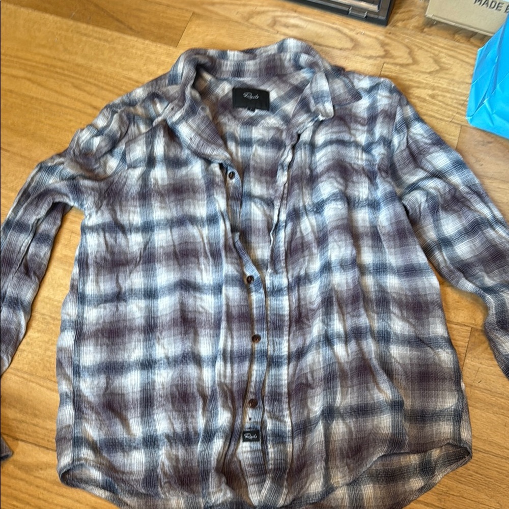Rails Purple and White Plaid Shirt